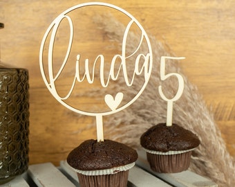 Cake Topper Name Personalized Wood Children's Birthday Baptism Decoration | Cake Topper Name Wood Birthday Cake Baby Shower Celebration