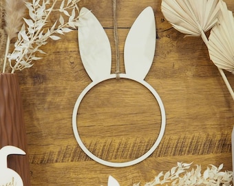 Wooden sign Happy Easter door sign Easter bunny Easter decoration spring gift | Easter decoration wooden sign hanger individual Easter gift