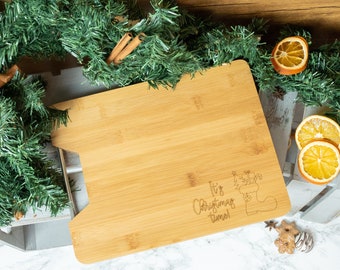 Personalized Christmas gift | Bamboo cutting board Merry Christmas | Engraved kitchen board | Christmas gift | Wooden kitchen decoration