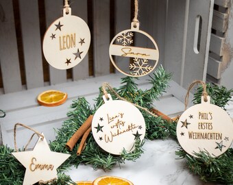 Personalized wooden Christmas decorations | Christmas tree decorations with names | sustainable Christmas decorations | Christmas gift ideas