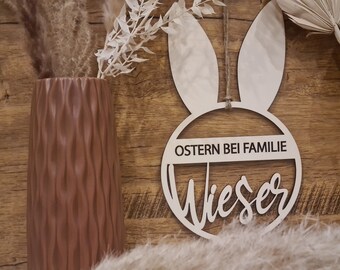 Personalized wooden Easter sign, nameplate, wooden family sign, Easter bunny | Door sign, Easter decoration, spring gift, souvenir, individual