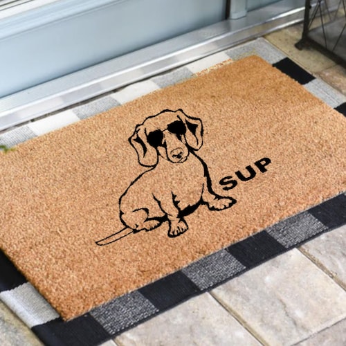 Worlds Cutest Wiener Lives Here Doormat Dog Lover Gift Funny