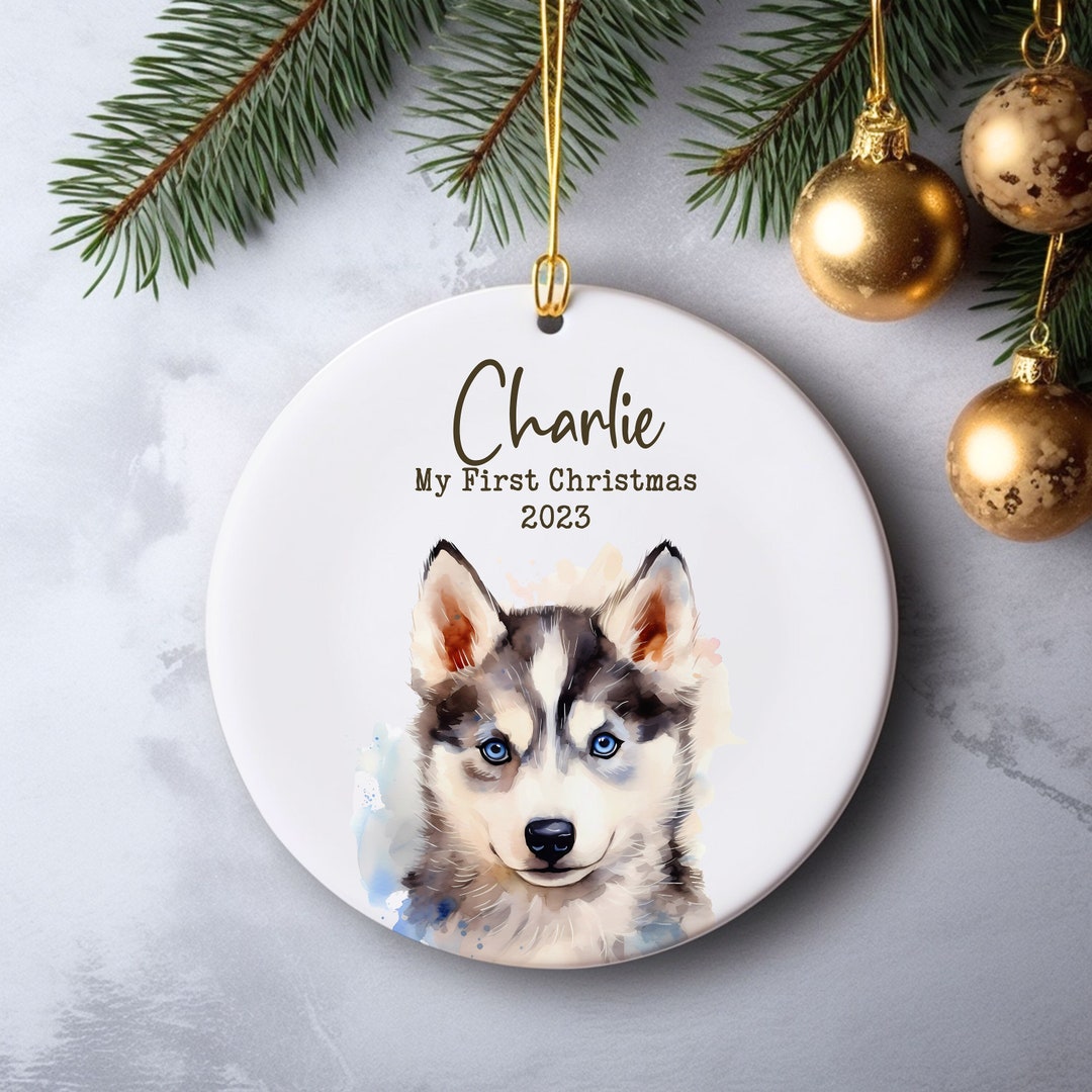 Siberian Husky Ornament 2023 Siberian Husky Christmas Ornament Siberian