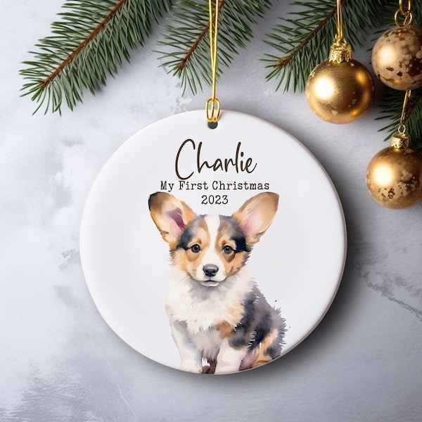 Cardigan Welsh Corgi Ornement 2023 Corgi Ornement de Noël Corgi Cadeaux Chiens Premier Ornement de Noël Chiot Premier Ornement de Noël