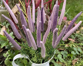 Ceramic flower, Lavender,Plant stake, fairy garden accessories, garden decor, plant accessories