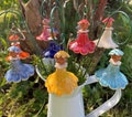 Happy Colorful Fairy Ceramic Figures,Forest Elf ceramic figure for flower plant, home, garden,Plant stake, fairy garden accessories product logo