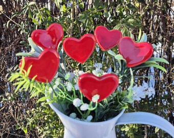 Ceramic Heart/small,Plant stake, fairy garden accessories, garden decor, plant accessories