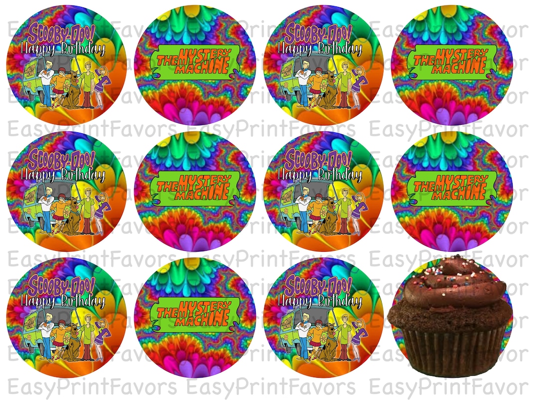 Scooby Doo Cupcake Topper Scooby Doo Birthday-digital-printed-party ...