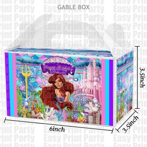 Brauner Ariel bevorzugt Giebelkasten-Etikett | braune Ariel Gastgeschenke | die kleine Meerjungfrau Gastgeschenke