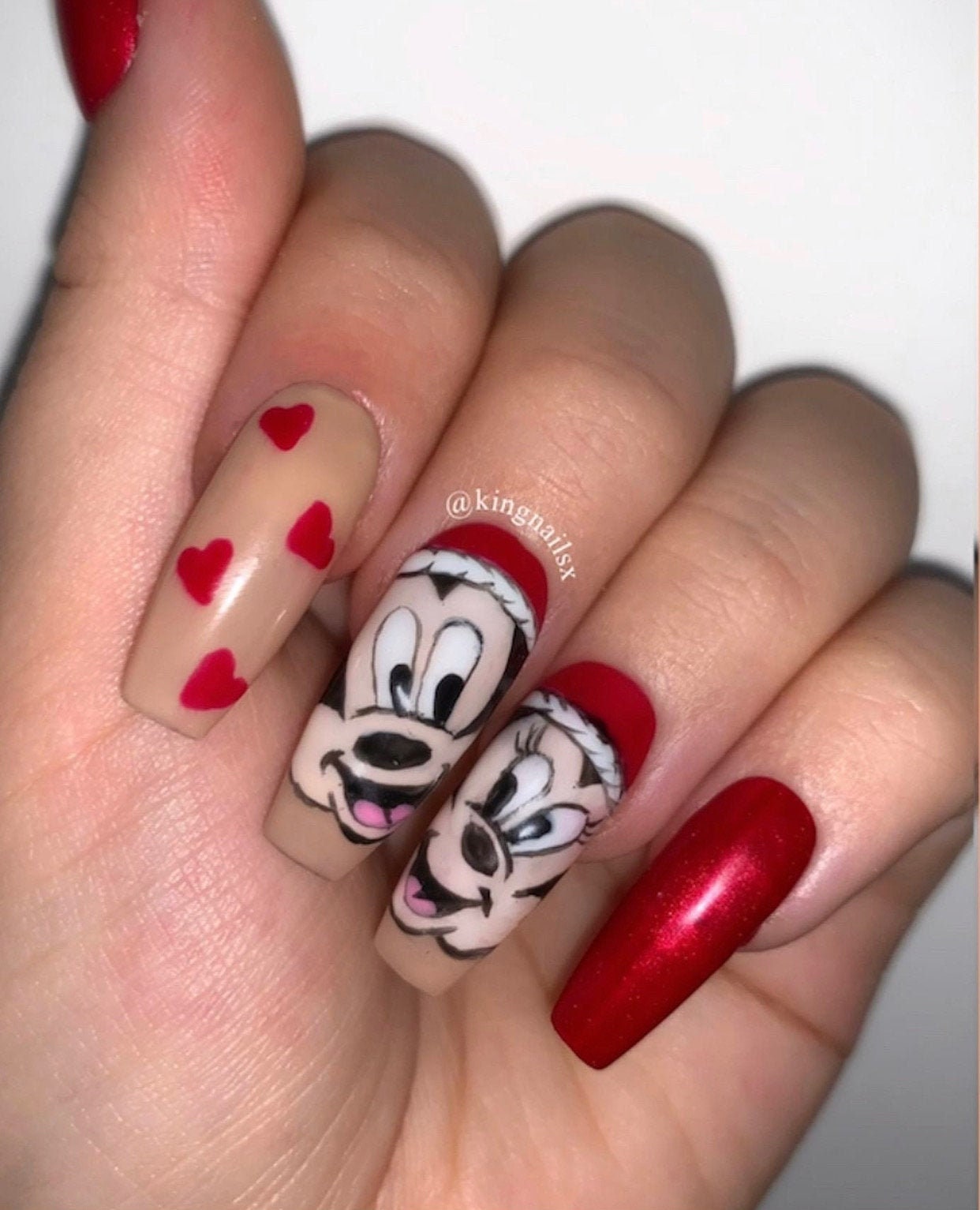 Mickey Mouse y Minnie Mouse Press On Nails Nail Glue y Mini - Etsy España