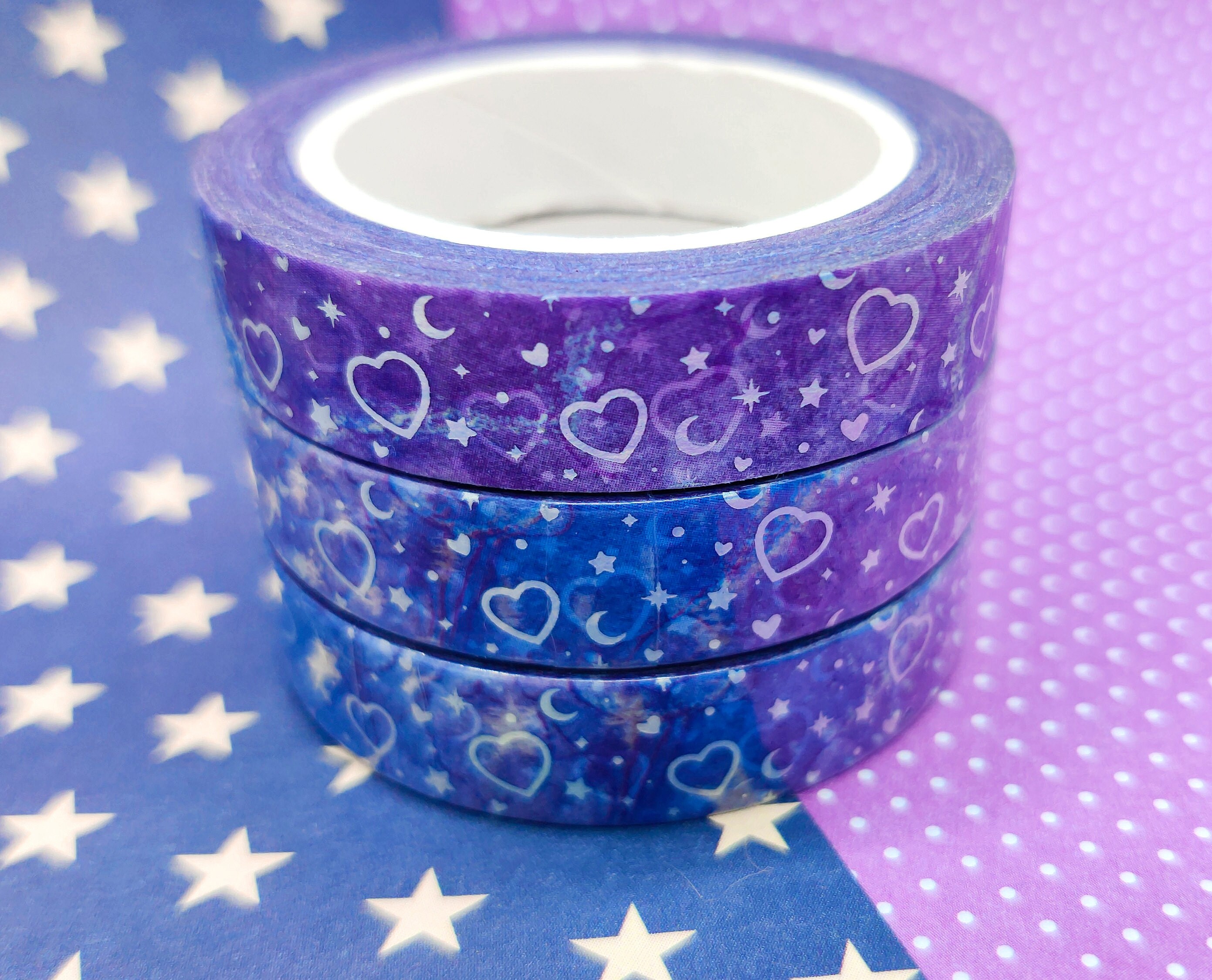 Dream Whale Washi Tape, Cute Purple Washi Tape, Kawaii Stationery Tape,  Pastel Washi Tape 