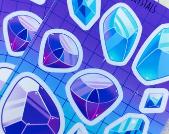 Crystals Sticker | Sticker sheet | Planner | Boo | Gems |