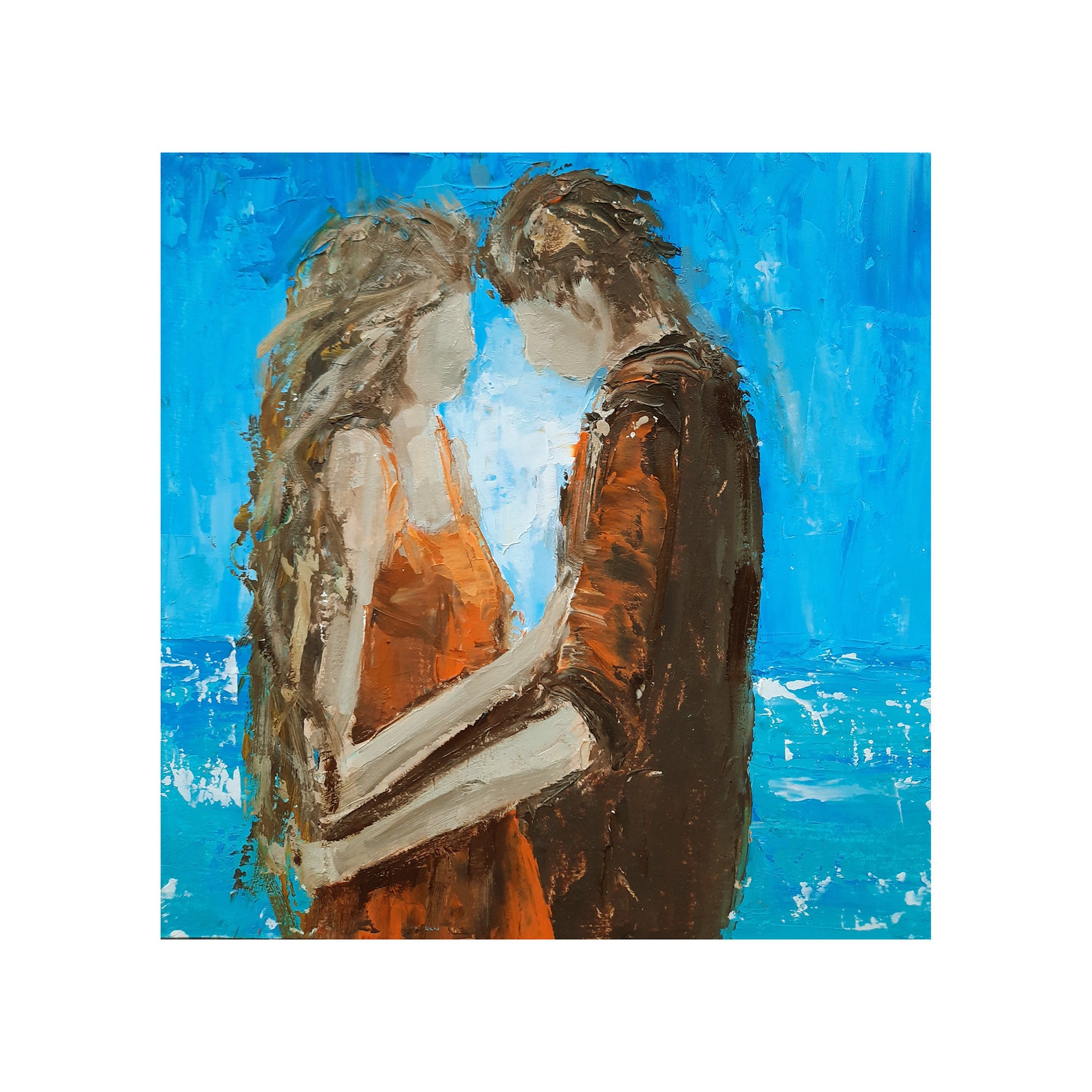 Paar Liebe Malerei Original Kunst romantische Wand Kunst Etsy