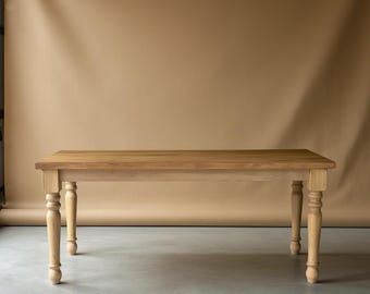 Handmade Oak Nut Farmhouse Dining Table: Solid Wood Rustic Centerpiece