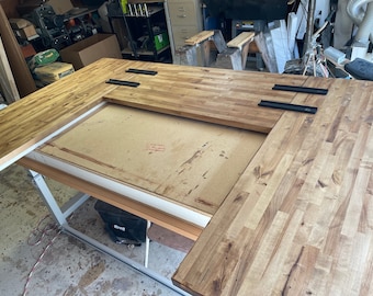 U shaped Desk - in Oak Nut - Custom made with sustainable wood. Desktop, Modern. New!