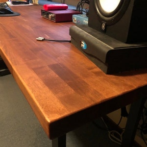 Butcher Block Desk - Custom made with sustainably sourced wood. Distressed, Modern, Industrial (SQ-11)