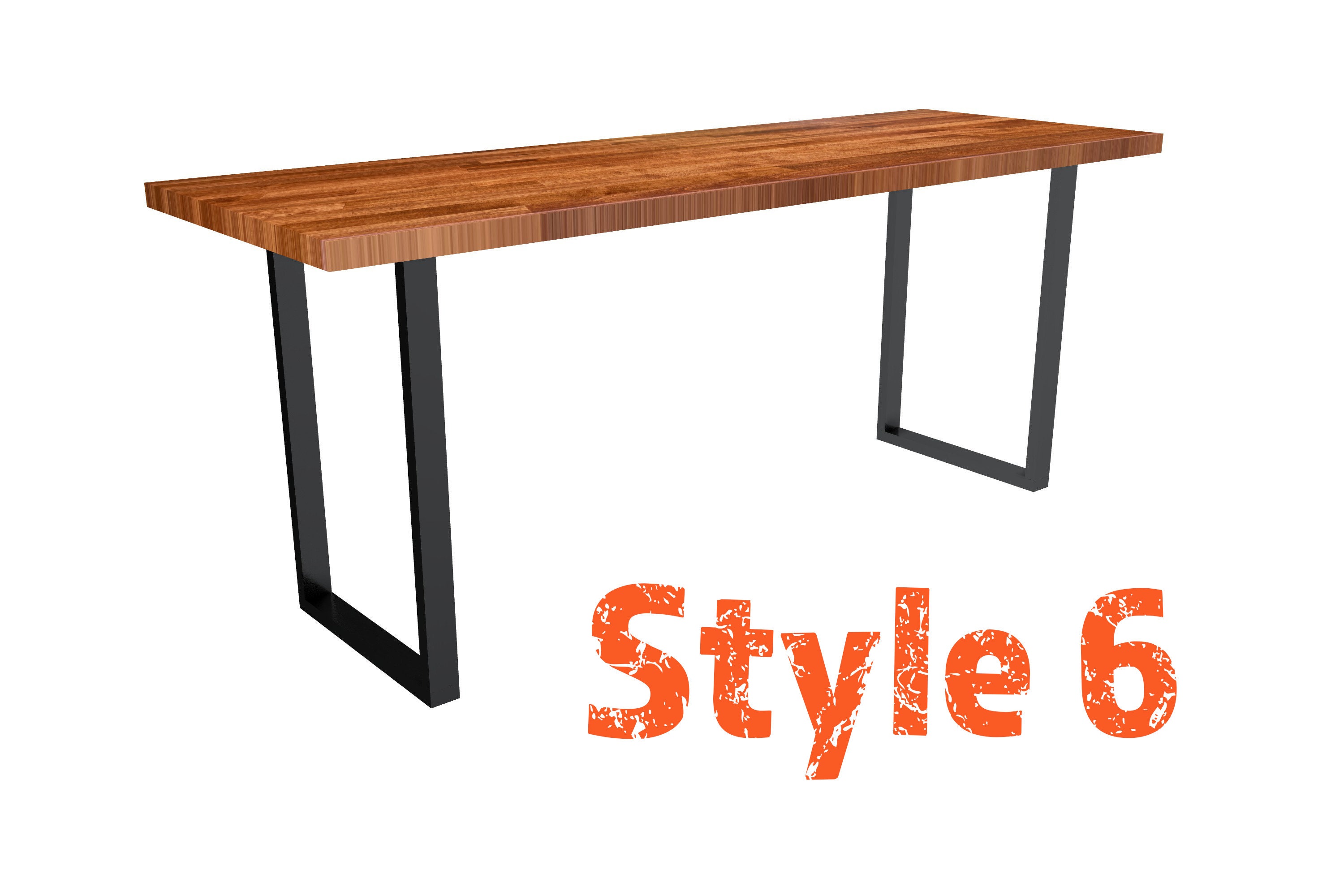 Walnut Butcher Block Desk With Steel Legs: Sustainable Wood Table