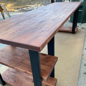 Solid Wood Desk with Shelves: Custom Modern Office Table
