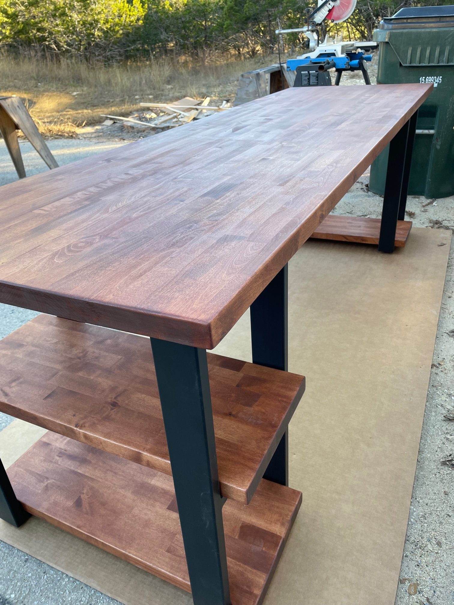 Solid Wood Desk with Shelves: Custom Modern Office Table