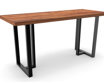28" x 18" T Style Butcher Block Desk Legs - Custom made with sustainably sourced wood. Distressed, Modern, Industrial (LG-HP)