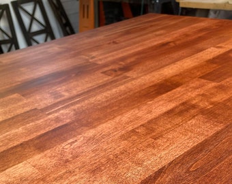 New! Butcher Block Dining Table - Top custom made with sustainably sourced wood. Dining table, Modern, Industrial dupe 7