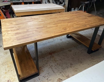 Custom Butcher Block Desk - Walnut Custom made with sustainably sourced wood. Desktop, Modern, Industrial Office Table Top Reclaimed orig 6