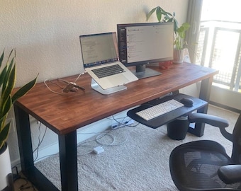 Custom Office Desktop Butcher Block - Custom made with sustainably sourced wood. Desk, Modern, Industrial Office Table Top Reclaimed (TT-10)