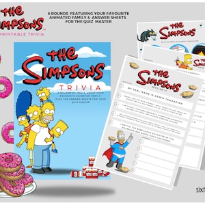 Jeu-questionnaire animé Quiz-questionnaire sur la série télévisée Les Simpsons à imprimer