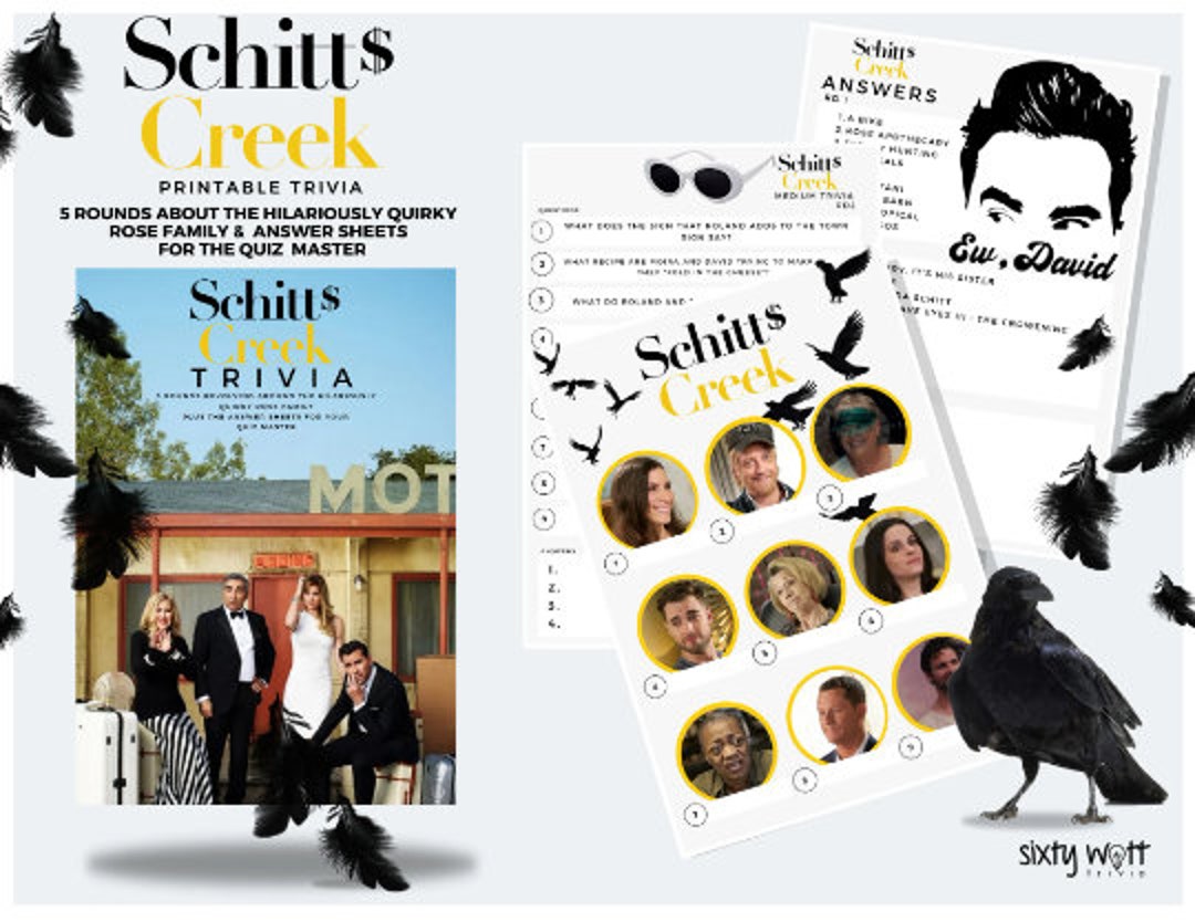 Schitt's Creek Trivia Quiz Party Party Game Trivia Night TV Show Etsy