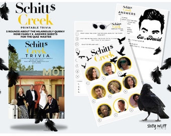 Schitt&#39;s Creek Trivia Quiz Party Game Trivia Night TV Show
