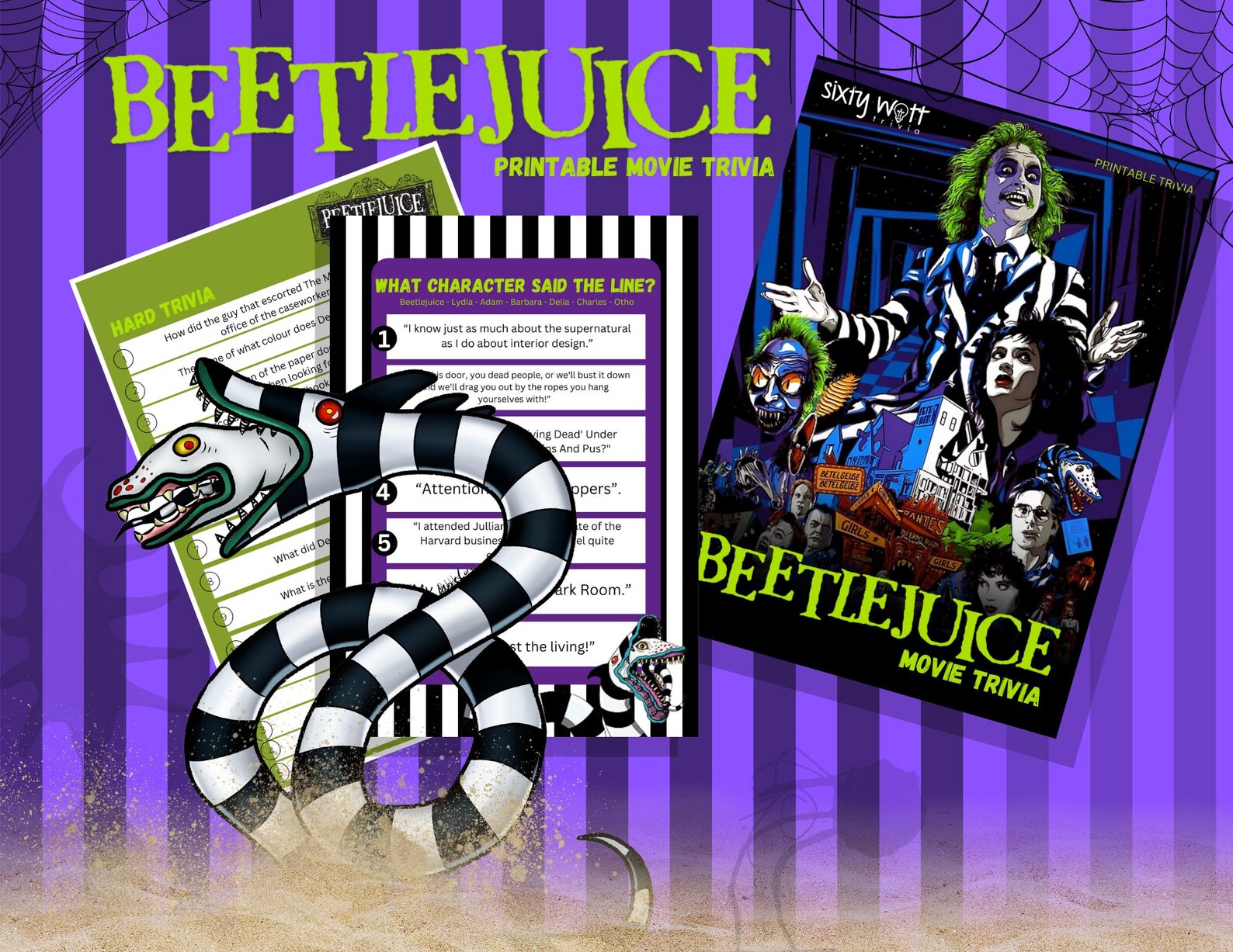 Beetlejuice Trivia Quiz 80s Movie Party Games Party - Etsy