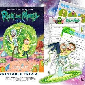 Juego de preguntas y respuestas de Rick y Morty para fiestas, televisión para adultos