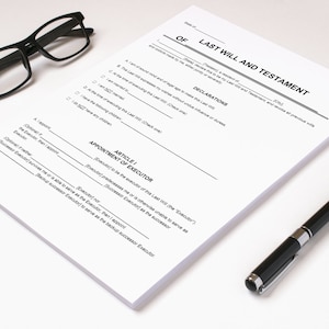 Last Will and Testament Template Printable | Simple Legal Will Form PDF | DIY Estate Planning Document | Instant Download | USA Format