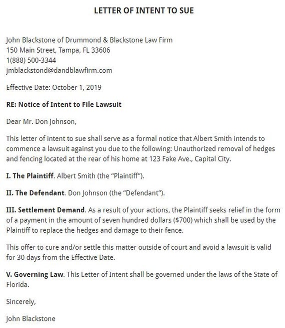 Demand Letter Printable File Lawsuit Intent To Sue Template Etsy Canada