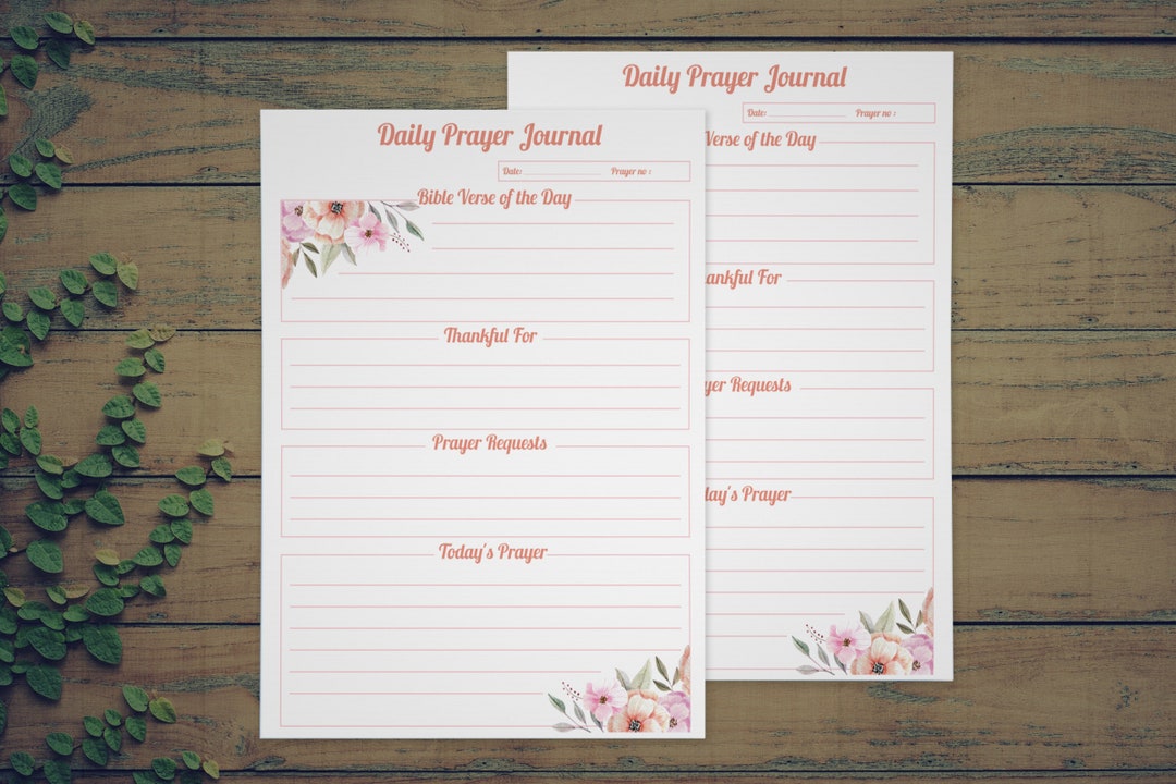 Prayer Journal for Women, Printable Digital File Christian Religious ...