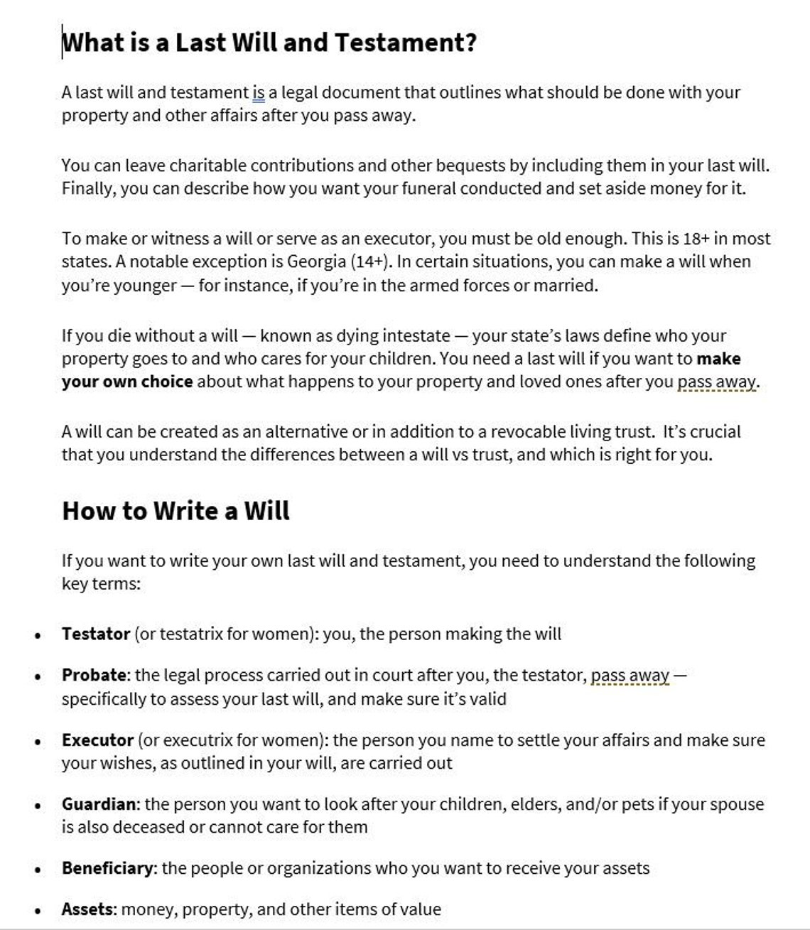 Living Will Template PRINTABLE Advance Care Directive Organ Donor