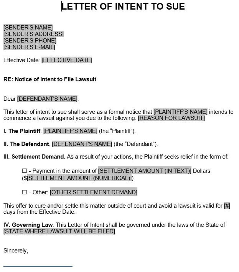 Demand Letter PRINTABLE File Lawsuit Intent To Sue Template Legal demand-letter-printable-file-lawsuit-intent-to-sue-template-legal