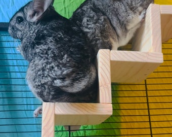 Kiln Dried Pine Pet Stair Set for Chinchillas, Rats, Sugar Gliders, Degu, Birds and other Critters