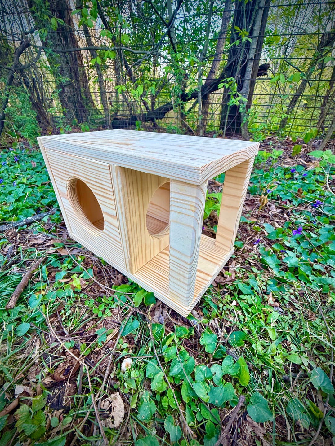 Large Wooden Hideout House With Patio for Chinchillas, Rats, and Small ...