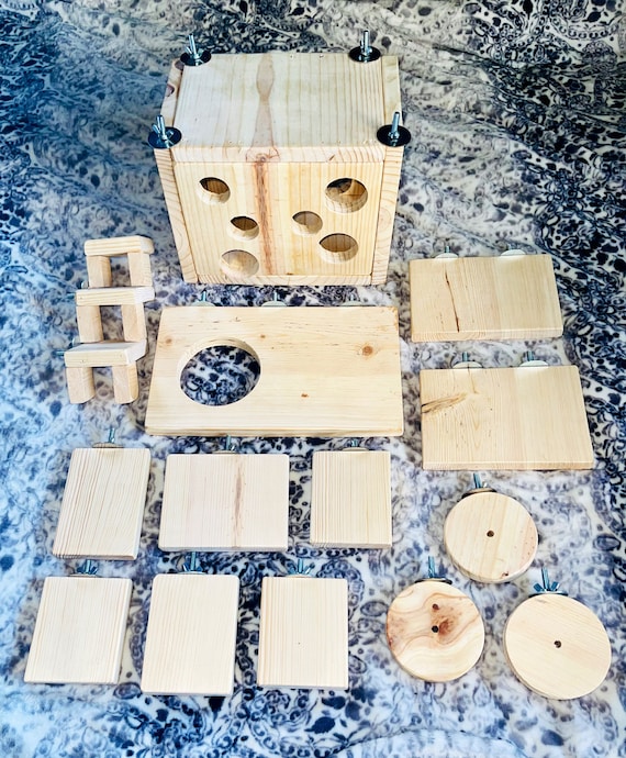 Chinchilla 14 Pc Deluxe Kiln Dried Pine Set With Xlarge House Platforms Ledges and Stairs Also for Rats Birds Small Animals Etsy