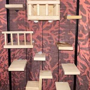 Kiln Dried Pine Ledge and Bungalow Bundle 12 pieces total. For Chinchillas, Rats, Lemurs, Sugar Gliders, Degu etc