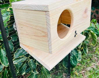 Kiln Dried Pine Chinchilla House//Hideout//Box with Hinges and Hanging Hardware for Easy Cleaning