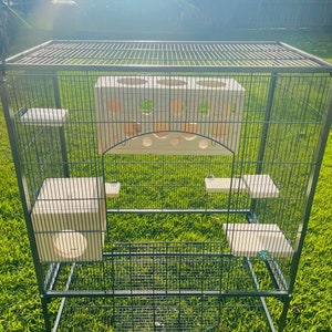 Lucky Number 7 Set with Leap Through and Peekaboo Hiedouts and Kiln Dried Pine Ledges for Chinchillas Rats Birds Degu Sugar Gliders etc