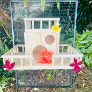 Double Decker Beach House with Rails: Critter Cage Accessory