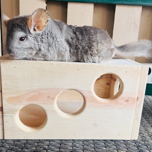 Kiln Dried Pine House/Hideout/Tunnel for Chinchillas, Rabbits, Rats, Guinea Pigs and other Critters