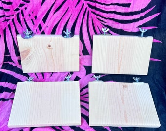 Kiln Dried Pine Ledges: Small Animal 5x7 Platforms, Shelves (Set of 4)