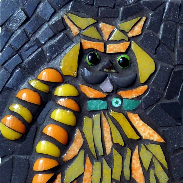 Magnet cat mosaic 8 x 12 cm