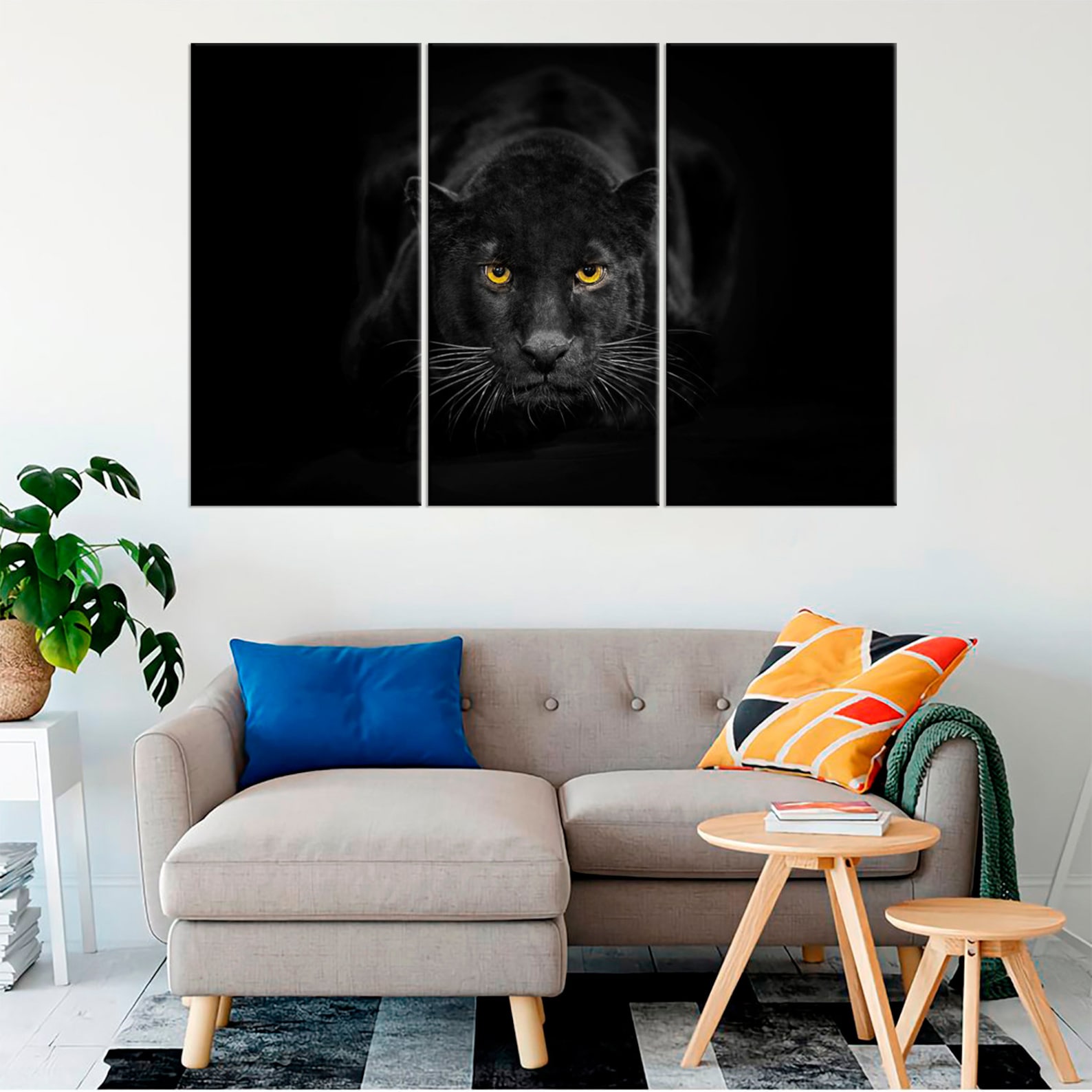 Black panther Canvas Wall art Animal Wall Decoration | Etsy