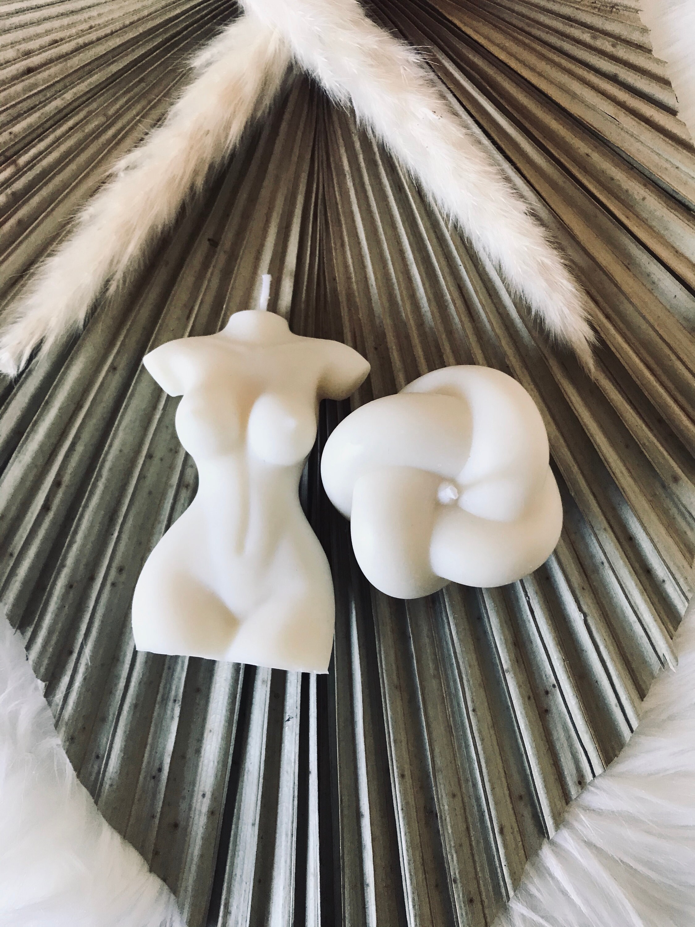 Female Torso & Cosy Knot Candles Set of 2 Handmade Candles Etsy