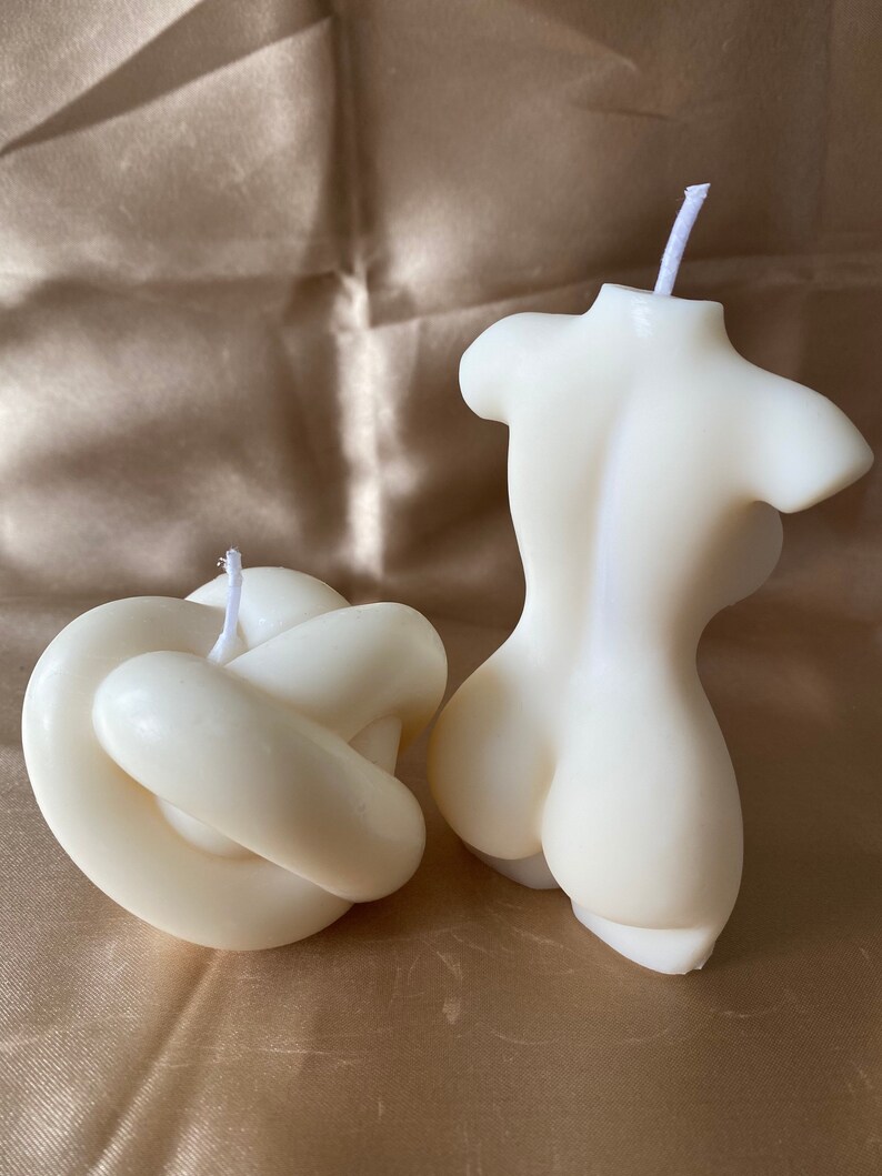 Female Torso & Cosy Knot Candles Set of 2 Handmade Candles Etsy